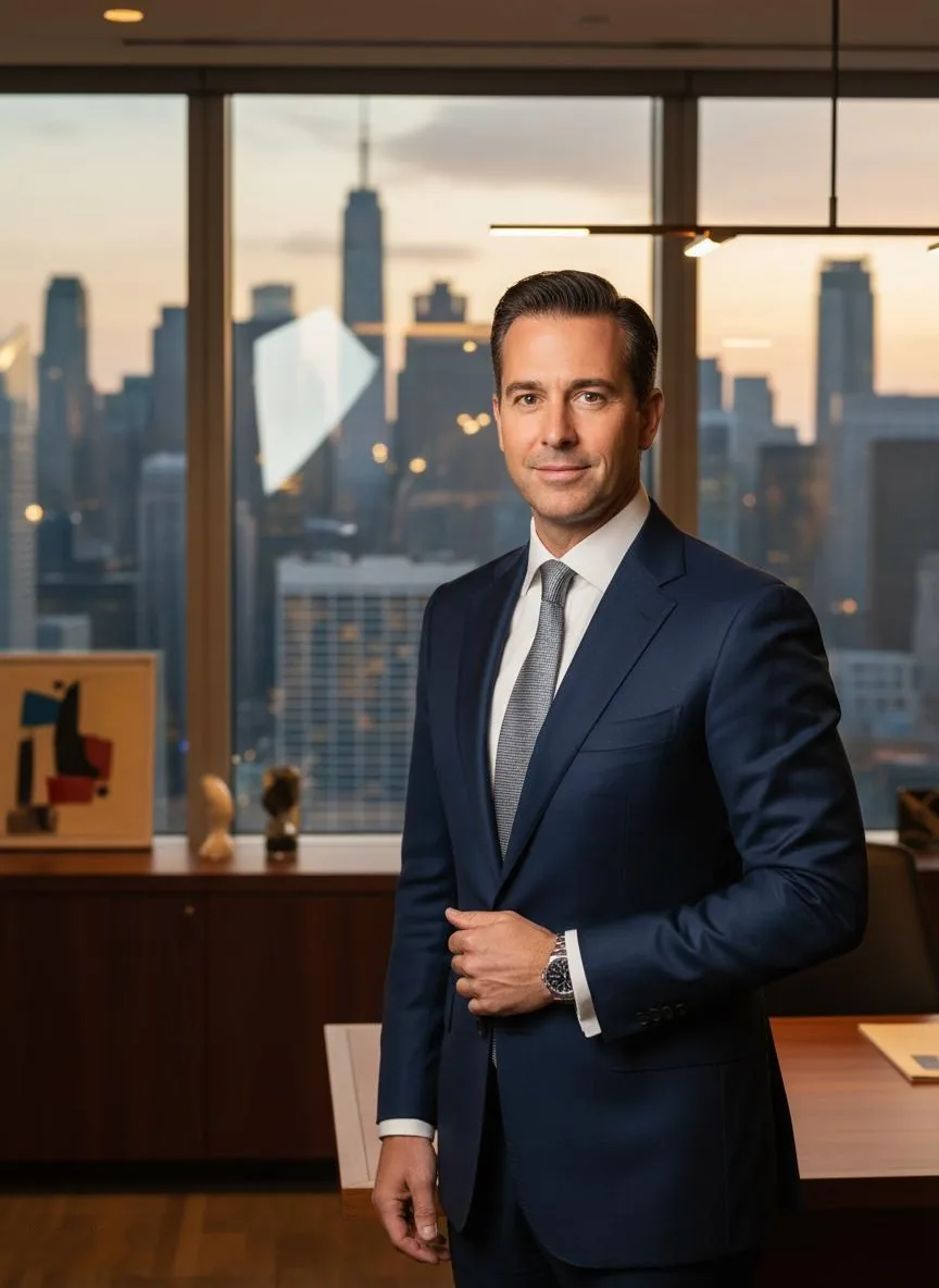 Successful professional man in a Manhattan office
